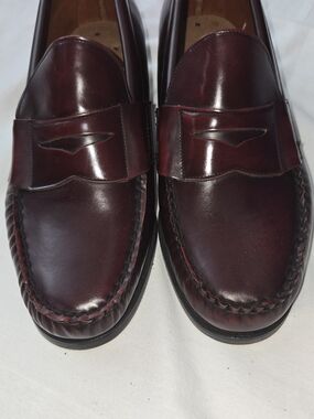 Men's Leather Penny Loafers in Burgundy